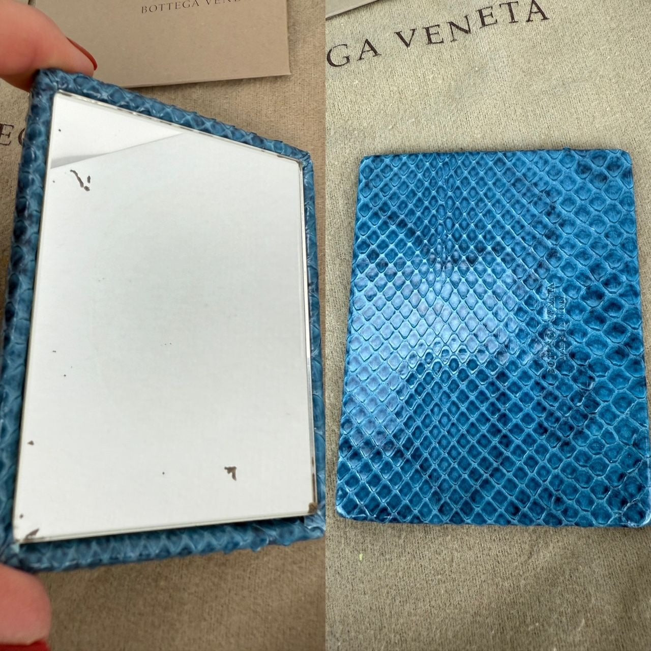 
                  
                    Bottega Veneta Python Embossed Blue Leather Shoulder Bag  EBAY LIVE
                  
                