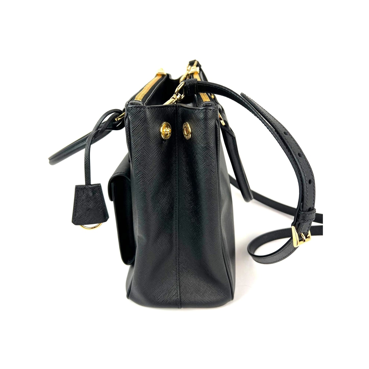 
                  
                    Prada Safriano Front Pocket Double Zip black Tote Bag
                  
                