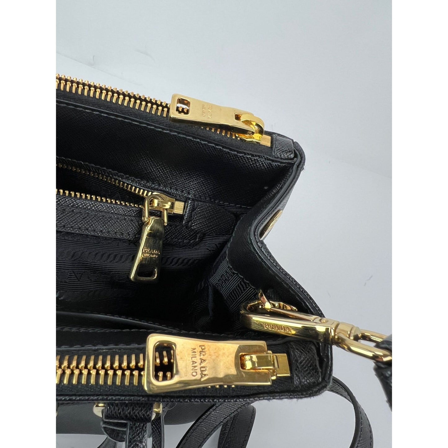 
                  
                    Prada Safriano Front Pocket Double Zip black Tote Bag
                  
                
