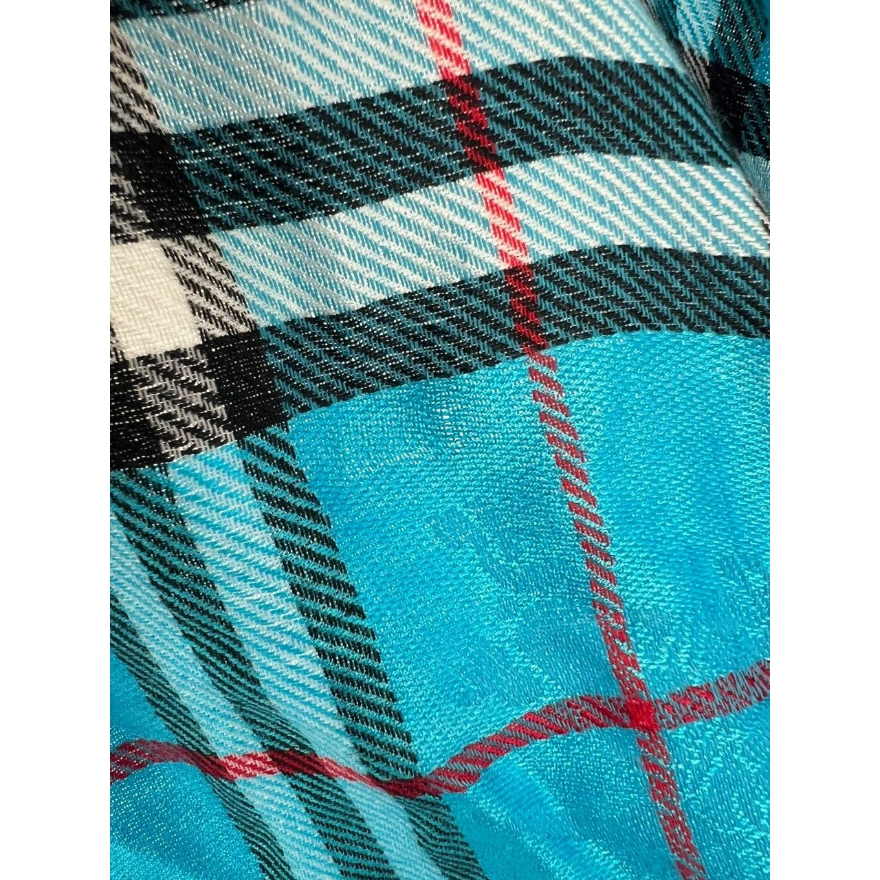 
                  
                    Burberry Check Pattern Wool Silk Blue Scarf
                  
                