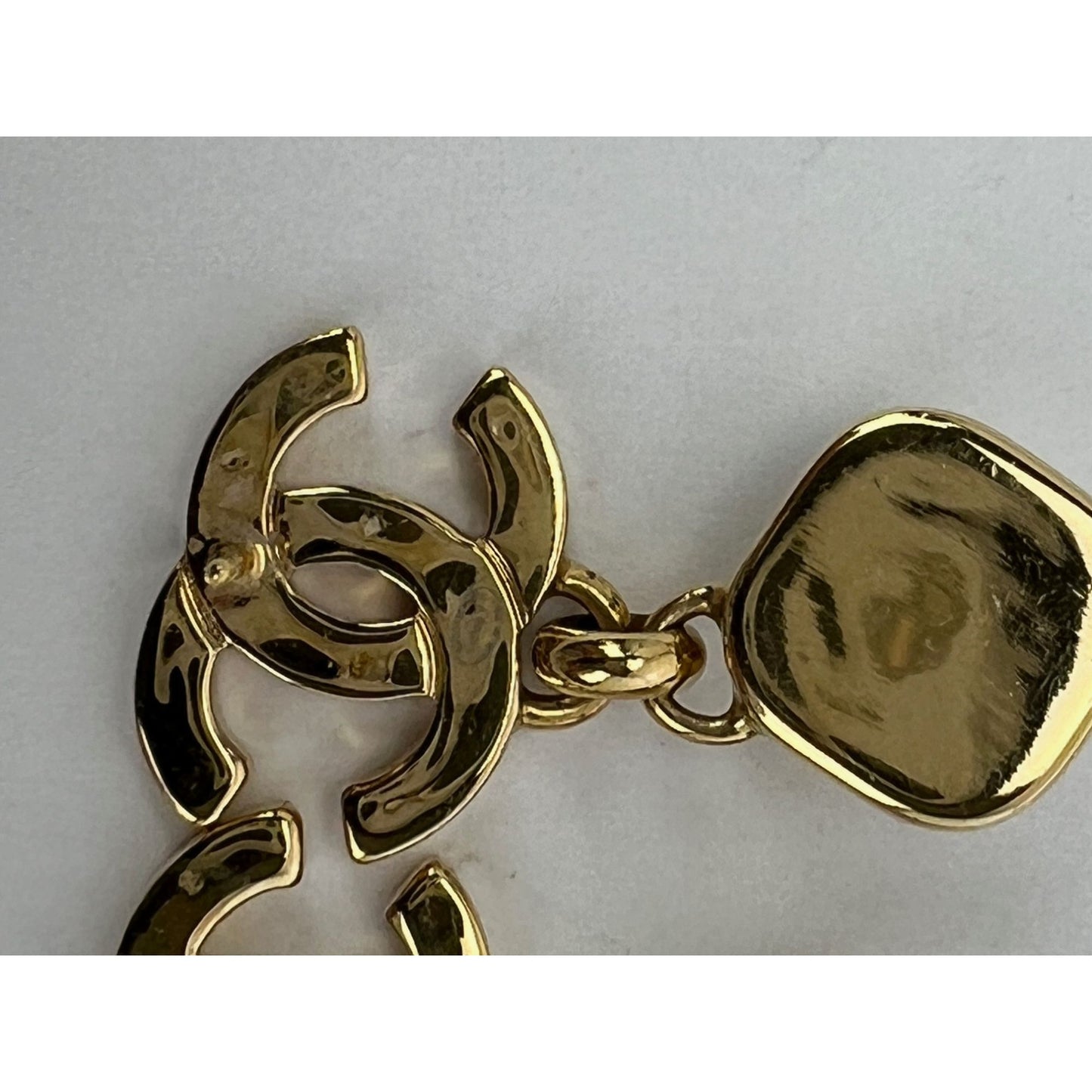 
                  
                    Chanel Gold Crystal CC Pearl Dangle Earrings
                  
                