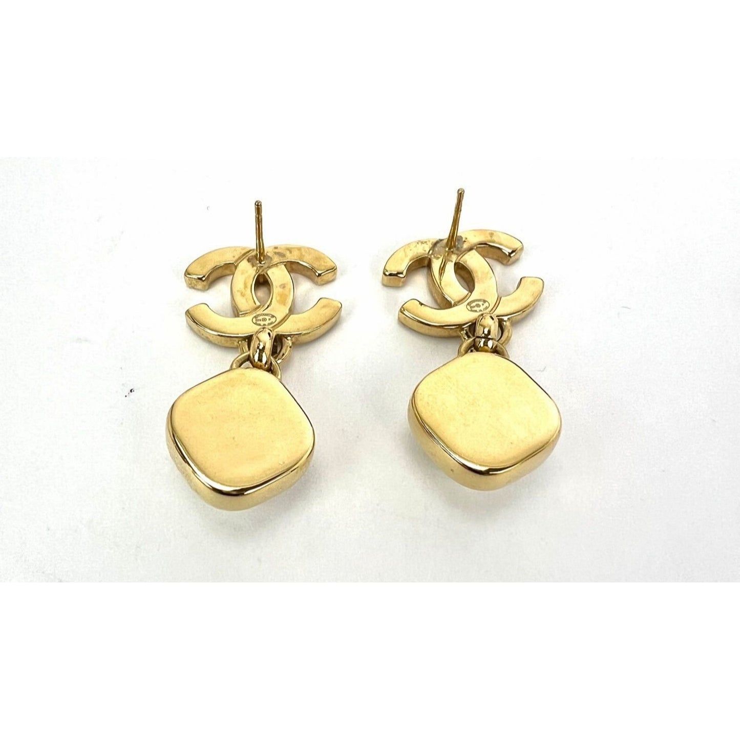 
                  
                    Chanel Gold Crystal CC Pearl Dangle Earrings
                  
                