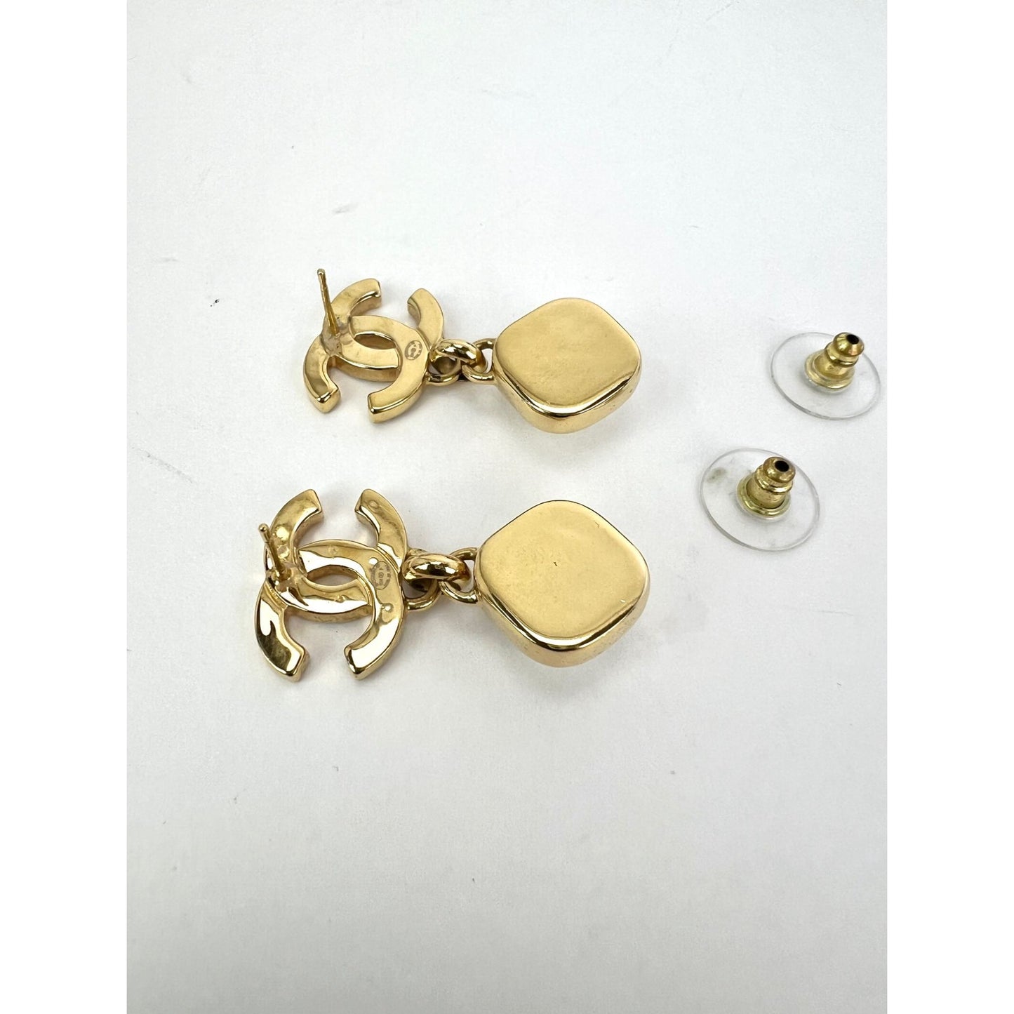 
                  
                    Chanel Gold Crystal CC Pearl Dangle Earrings
                  
                