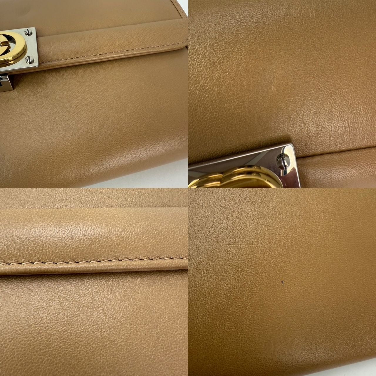 
                  
                    Gucci Lambskin G Linea Matisse Interlocking Beige Clutch Shoulder Bag
                  
                