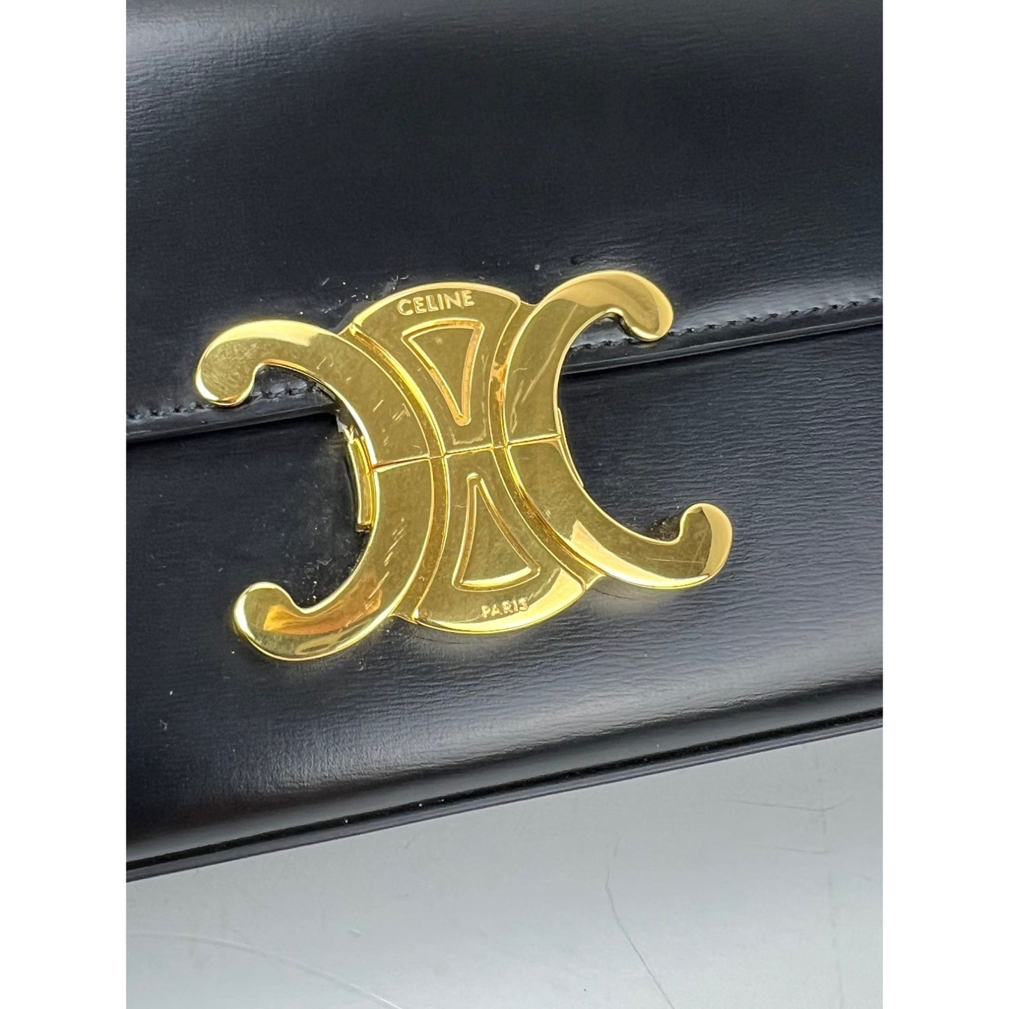 
                  
                    Celine Shiny Calfskin Triomphe Black Shoulder Bag
                  
                