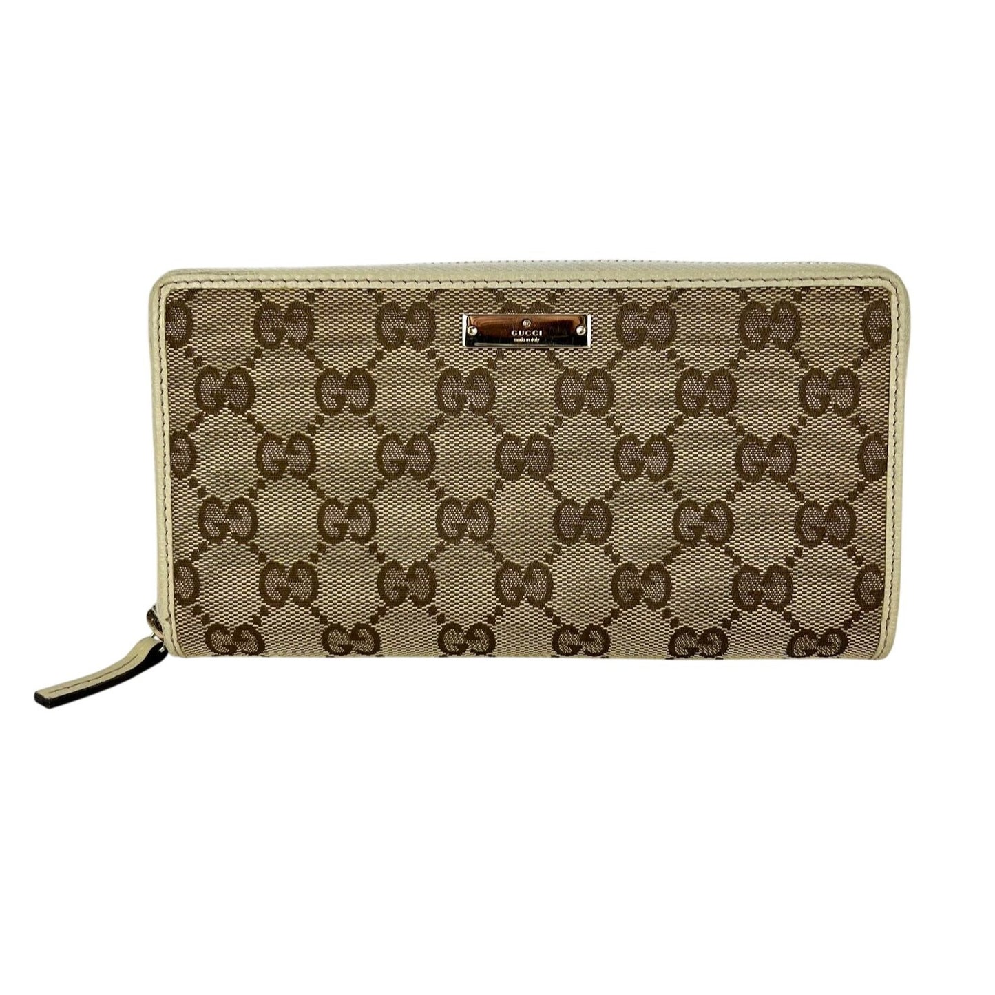 
                  
                    Gucci GG Logo Beige Zip Around Canvas Wallet
                  
                