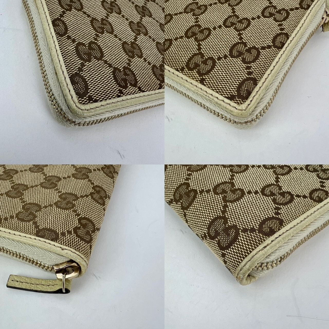 
                  
                    Gucci GG Logo Beige Zip Around Canvas Wallet
                  
                