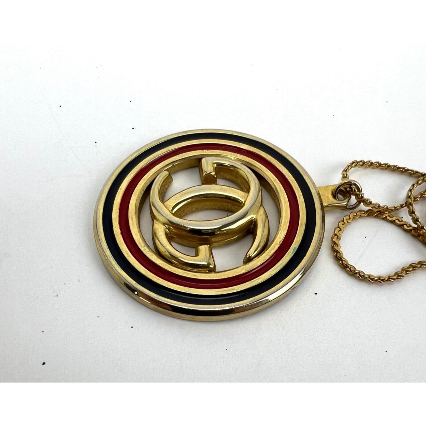 
                  
                    Gucci Interlocking G Pendant Gold Tone Vintage Necklace
                  
                