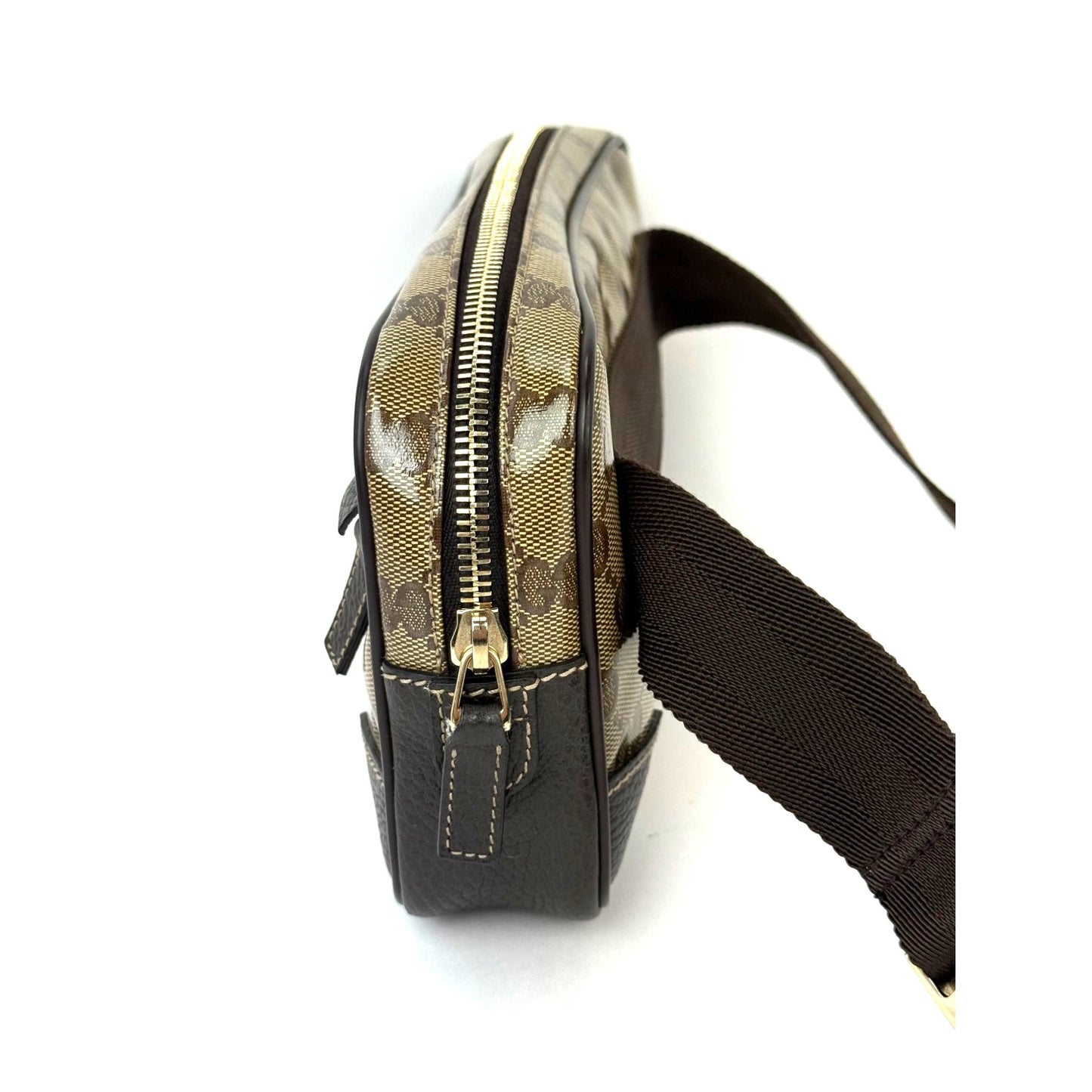 
                  
                    Gucci Crystal Coated GG Canvas Monogram Belt Sling Bag
                  
                
