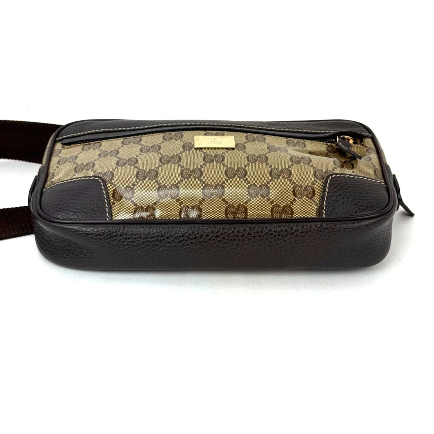 
                  
                    Gucci Crystal Coated GG Canvas Monogram Belt Sling Bag
                  
                