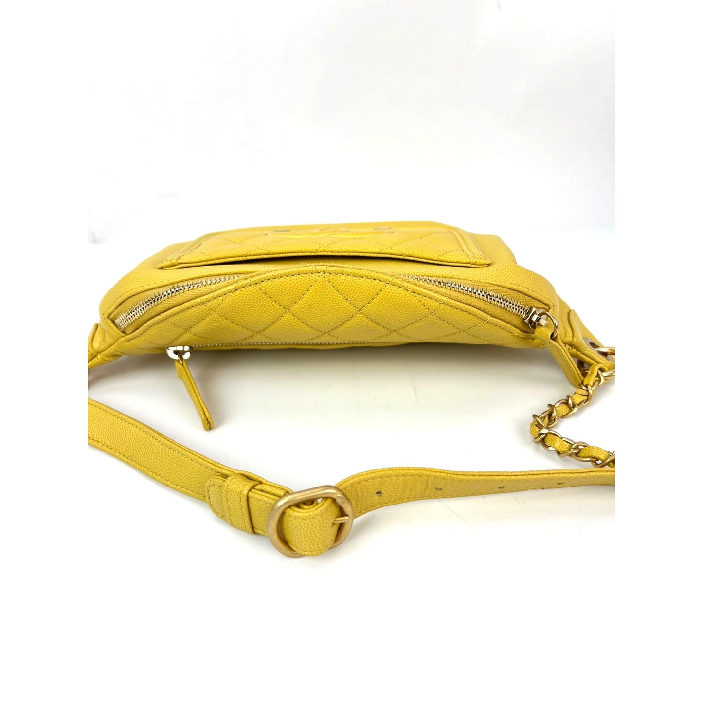 
                  
                    Chanel Caviar Quilted Filigree Yellow Waist Bag
                  
                
