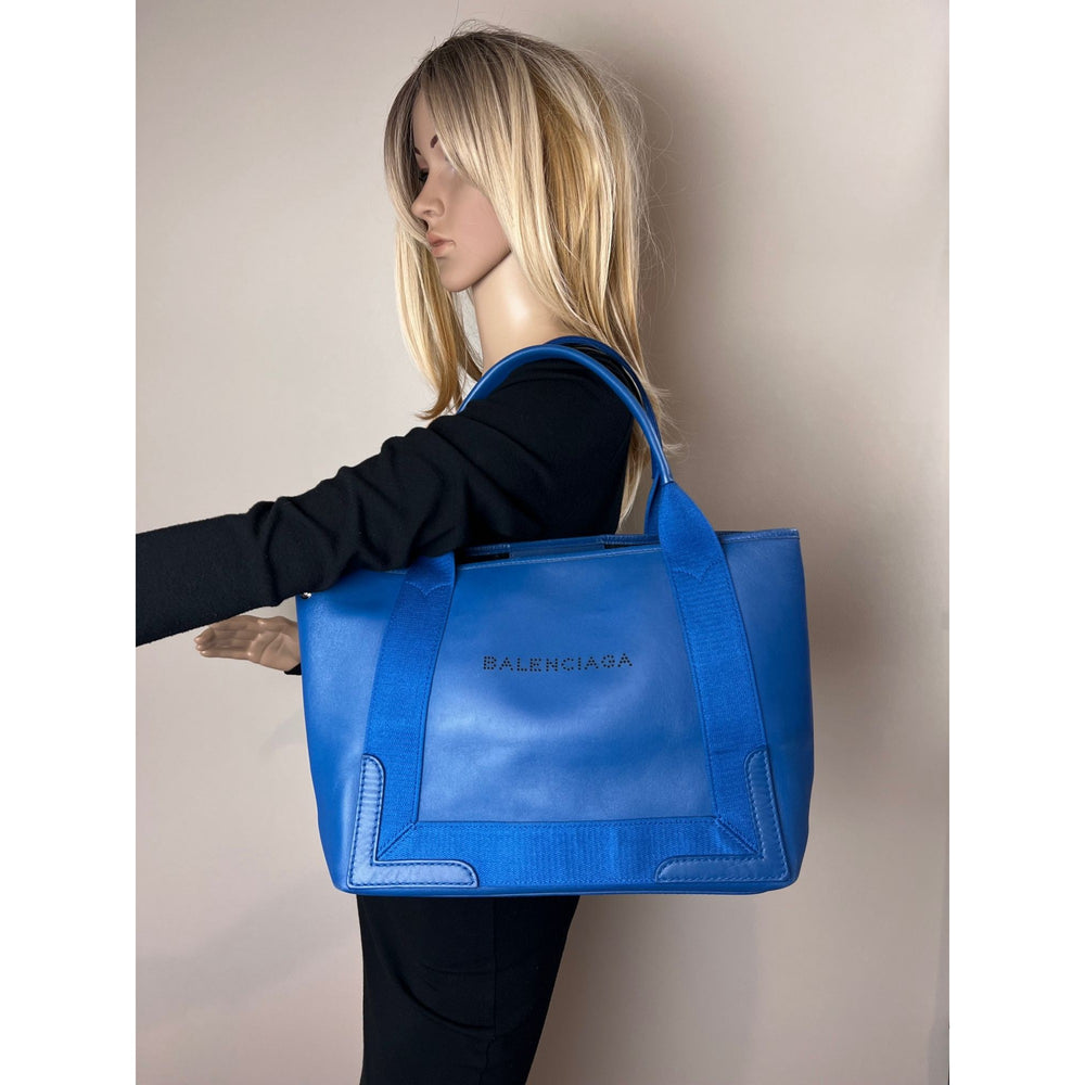 
                  
                    Balenciaga Calfskin S Navy Cabas Blue Tote and Pouch Set
                  
                