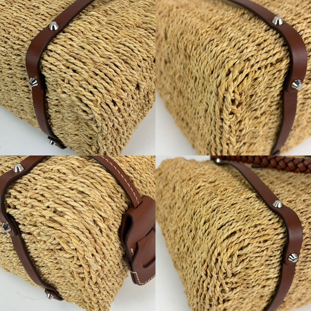 
                  
                    Prada Palmetto Vitello Woven Raffia Naturale Tote Bag
                  
                