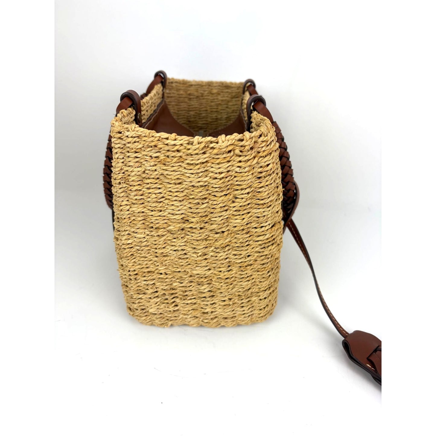 
                  
                    Prada Palmetto Vitello Woven Raffia Naturale Tote Bag
                  
                