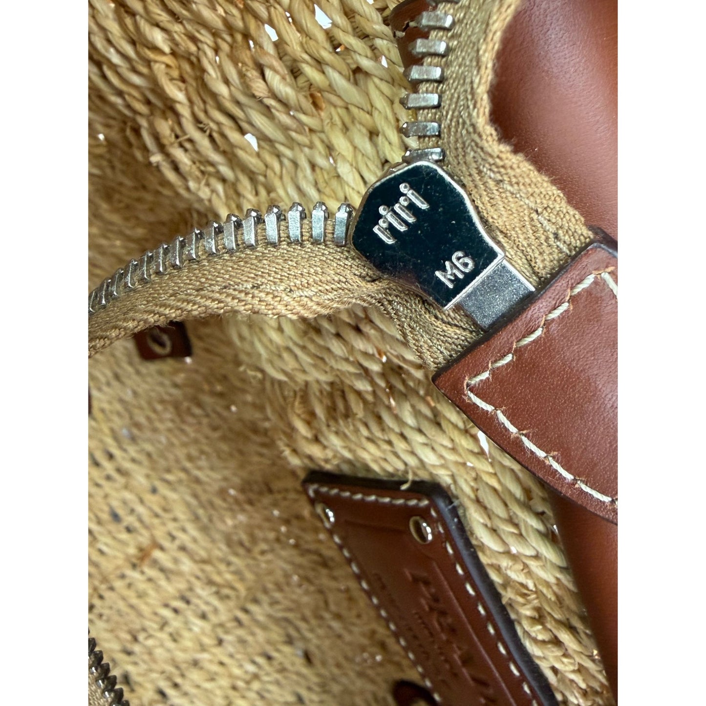 
                  
                    Prada Palmetto Vitello Woven Raffia Naturale Tote Bag
                  
                