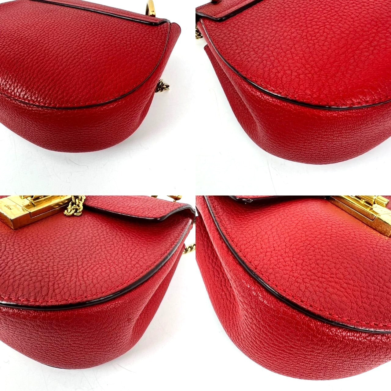 
                  
                    Chloe Mini Drew Leather Grained Lambskin Red Crossbody Bag
                  
                