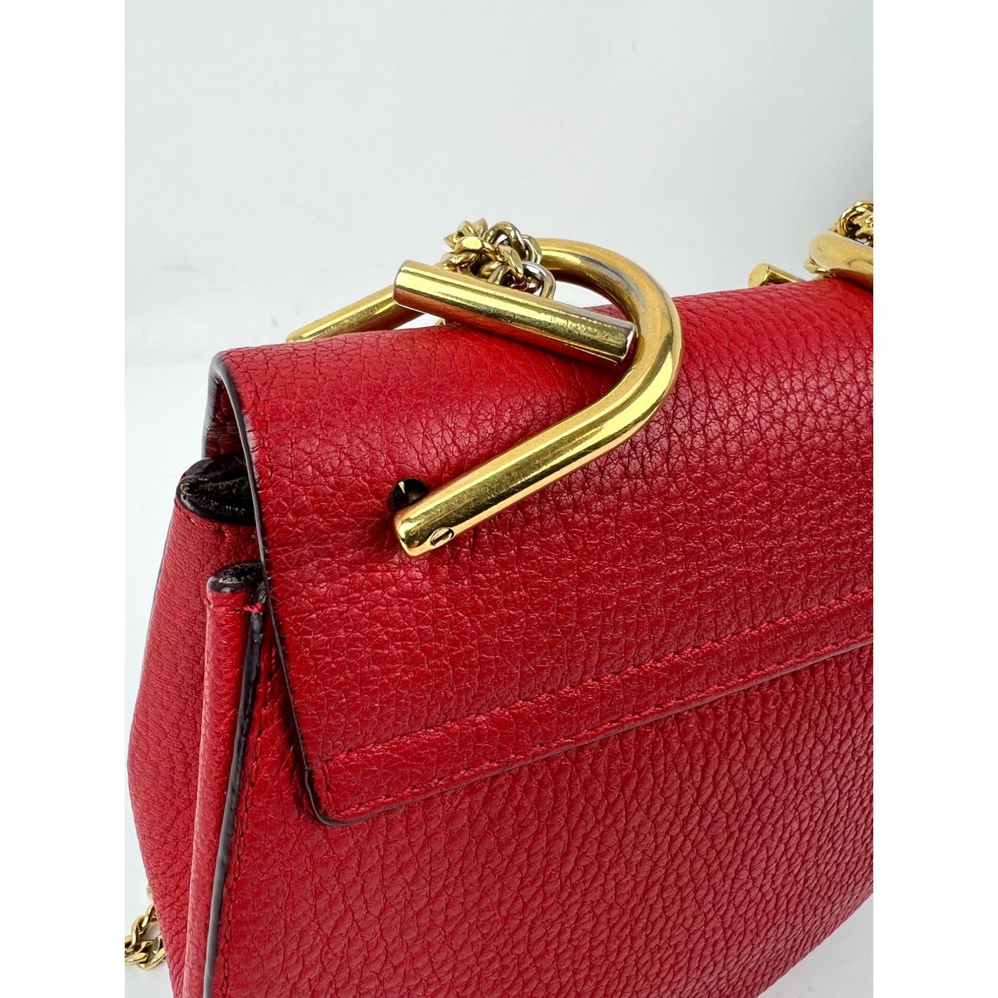 
                  
                    Chloe Mini Drew Leather Grained Lambskin Red Crossbody Bag
                  
                
