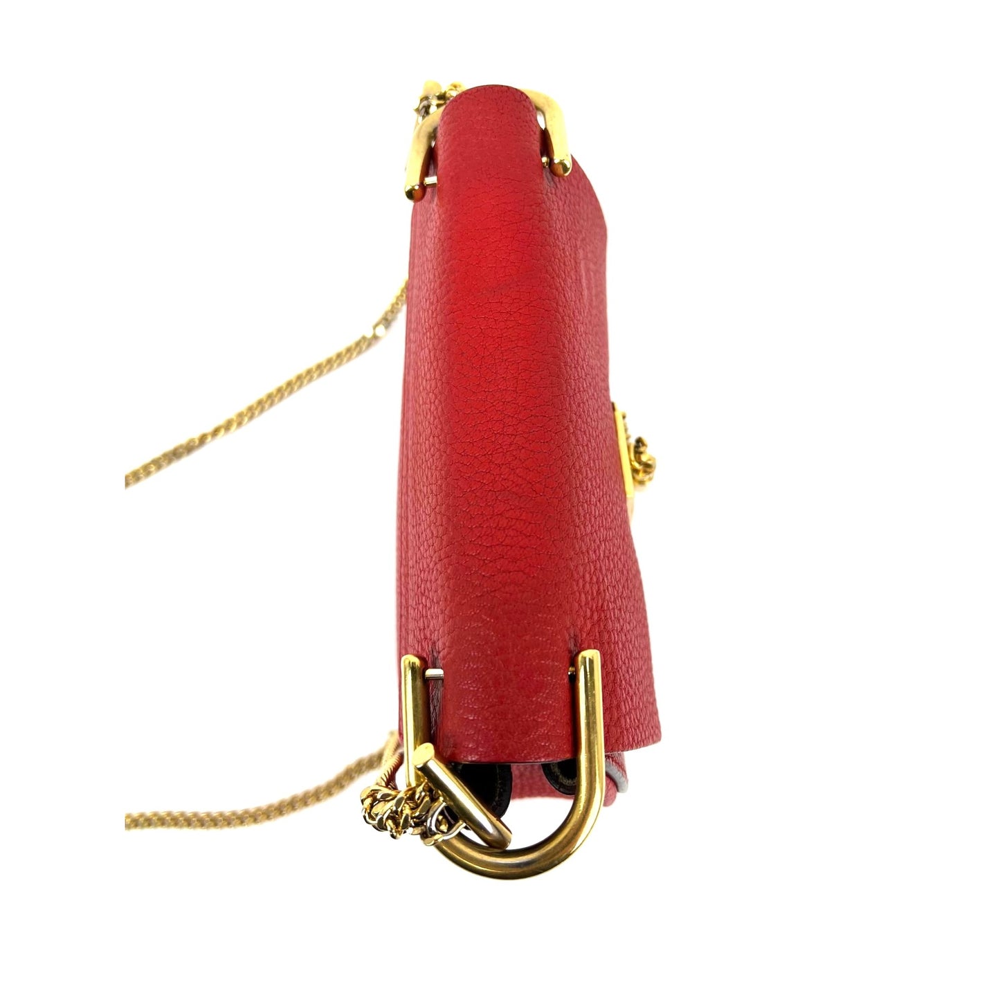 Chloe Mini Drew Leather Grained Lambskin Red Crossbody Bag – Debsluxurycloset