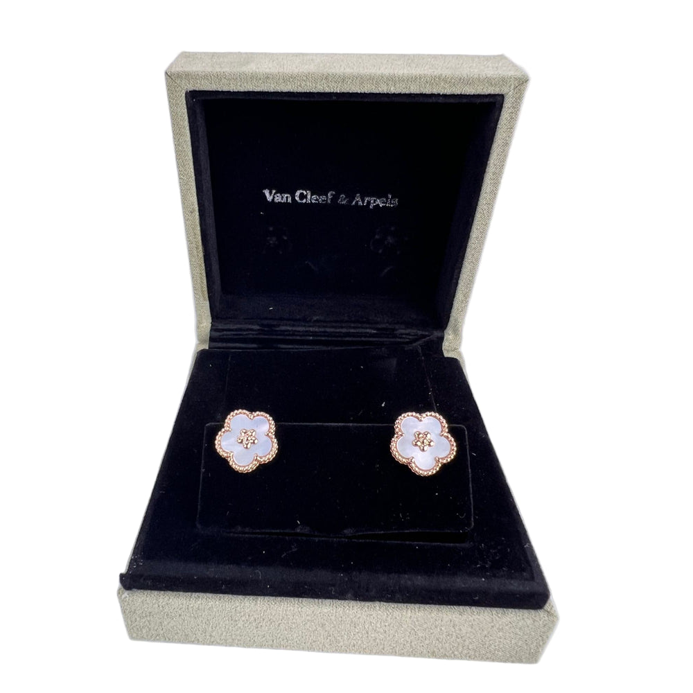 
                  
                    Van Cleef & Arpels Lucky Spring Earrings 18K Rose Gold White Mother-Of-Pearl
                  
                