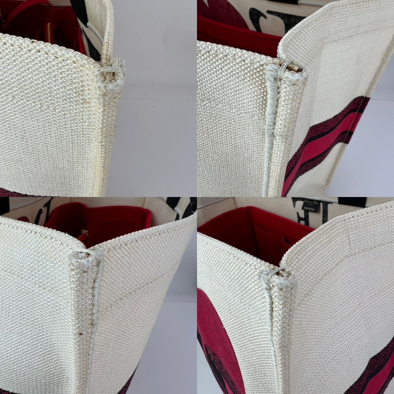 
                  
                    Christian Dior Red, White & Black Canvas Dioramour Je T'aime Large Book Tote
                  
                