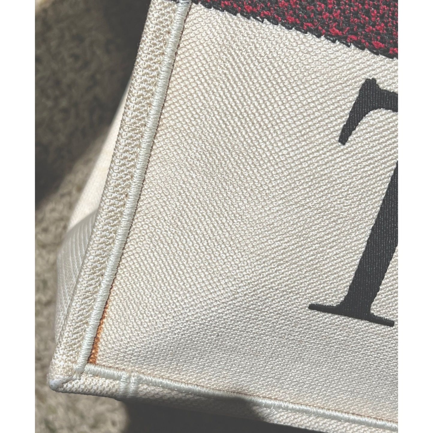 
                  
                    Christian Dior Red, White & Black Canvas Dioramour Je T'aime Large Book Tote
                  
                