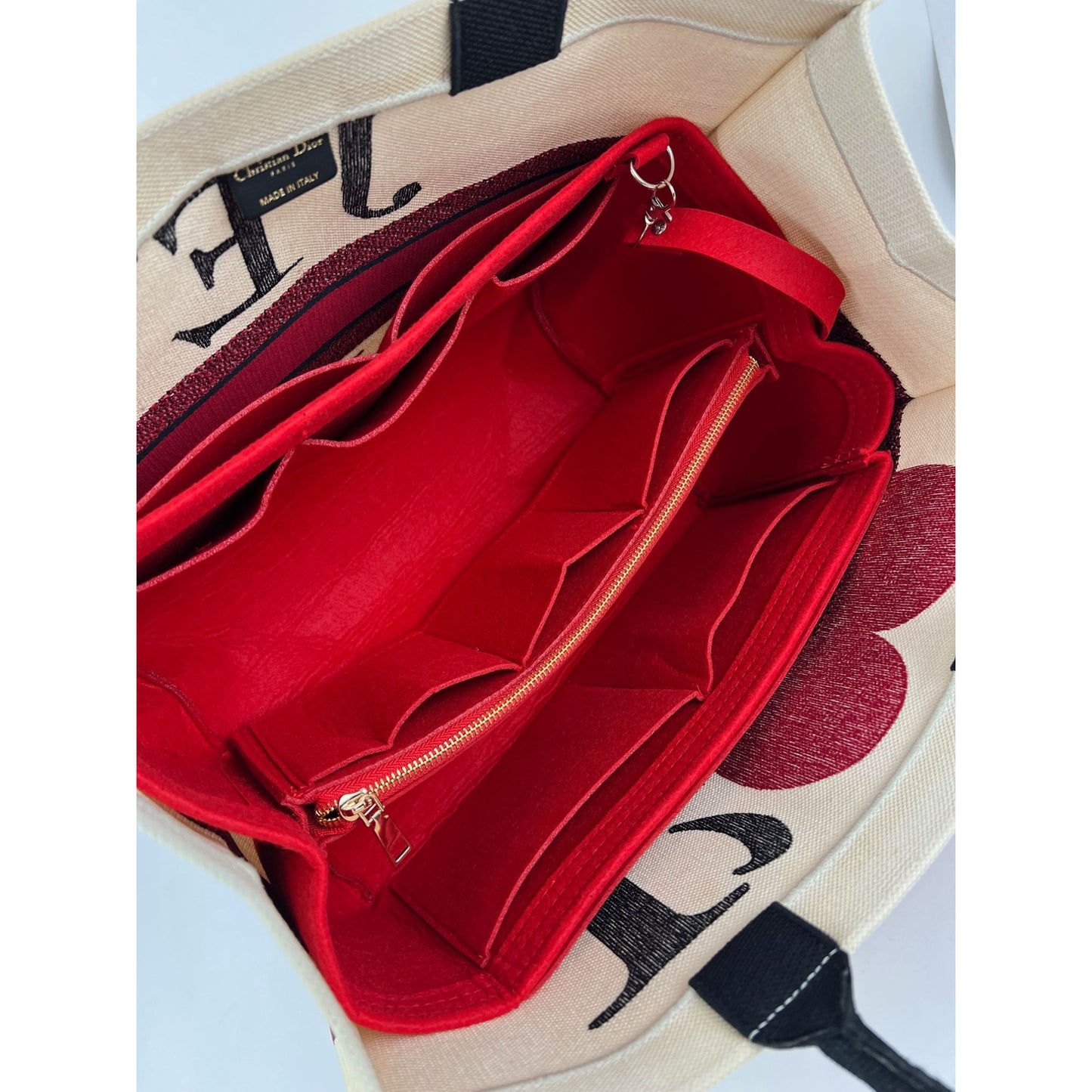 
                  
                    Christian Dior Red, White & Black Canvas Dioramour Je T'aime Large Book Tote
                  
                