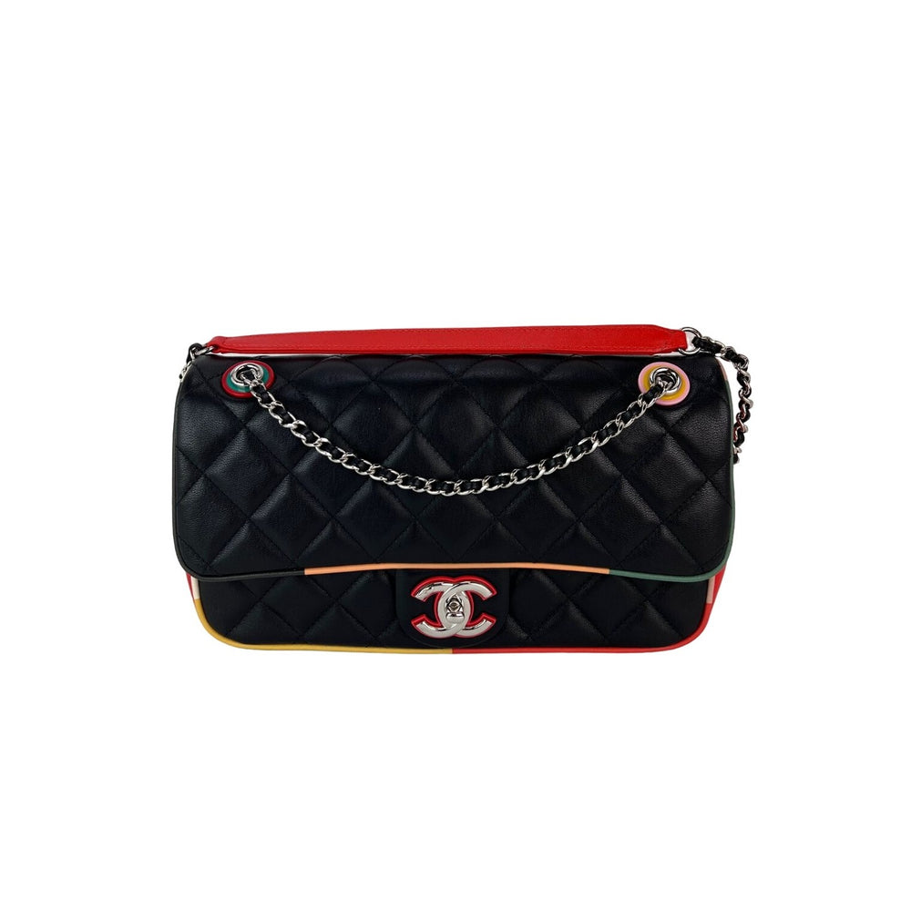 Chanel Lambskin Plexiglass Quilted Medium Cuba Color Flap Bag