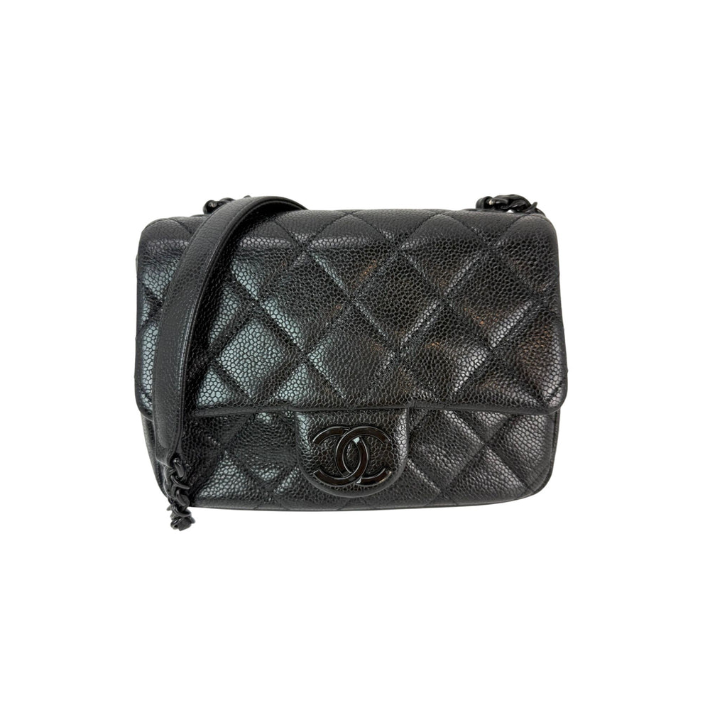 Chanel Caviar Quilted Incocognito Mini Square Black Flap Bag