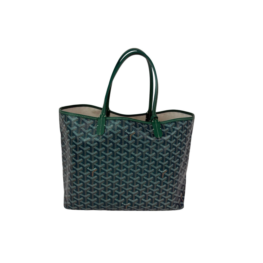 GOYARD Saint Louis PM Goyardine Green Tote with Pouch