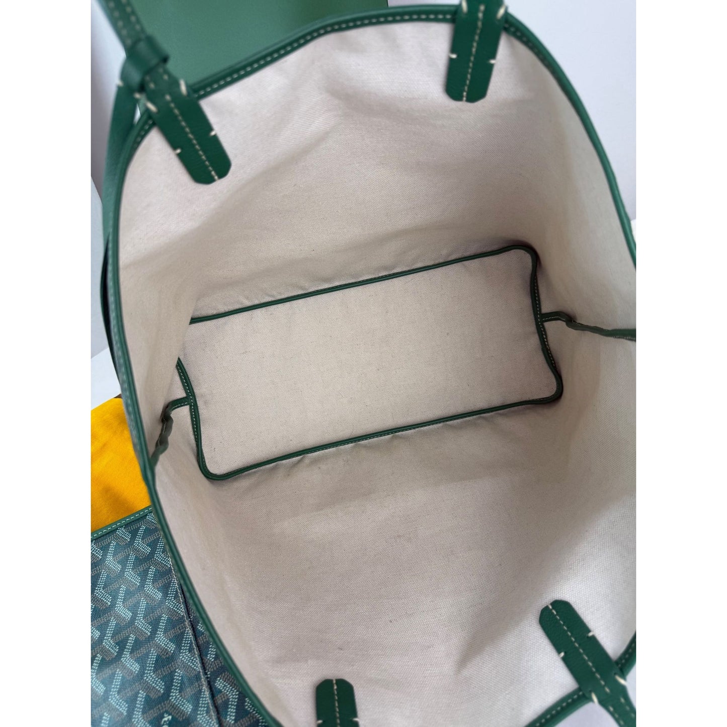 
                  
                    GOYARD Saint Louis PM Goyardine Green Tote with Pouch
                  
                