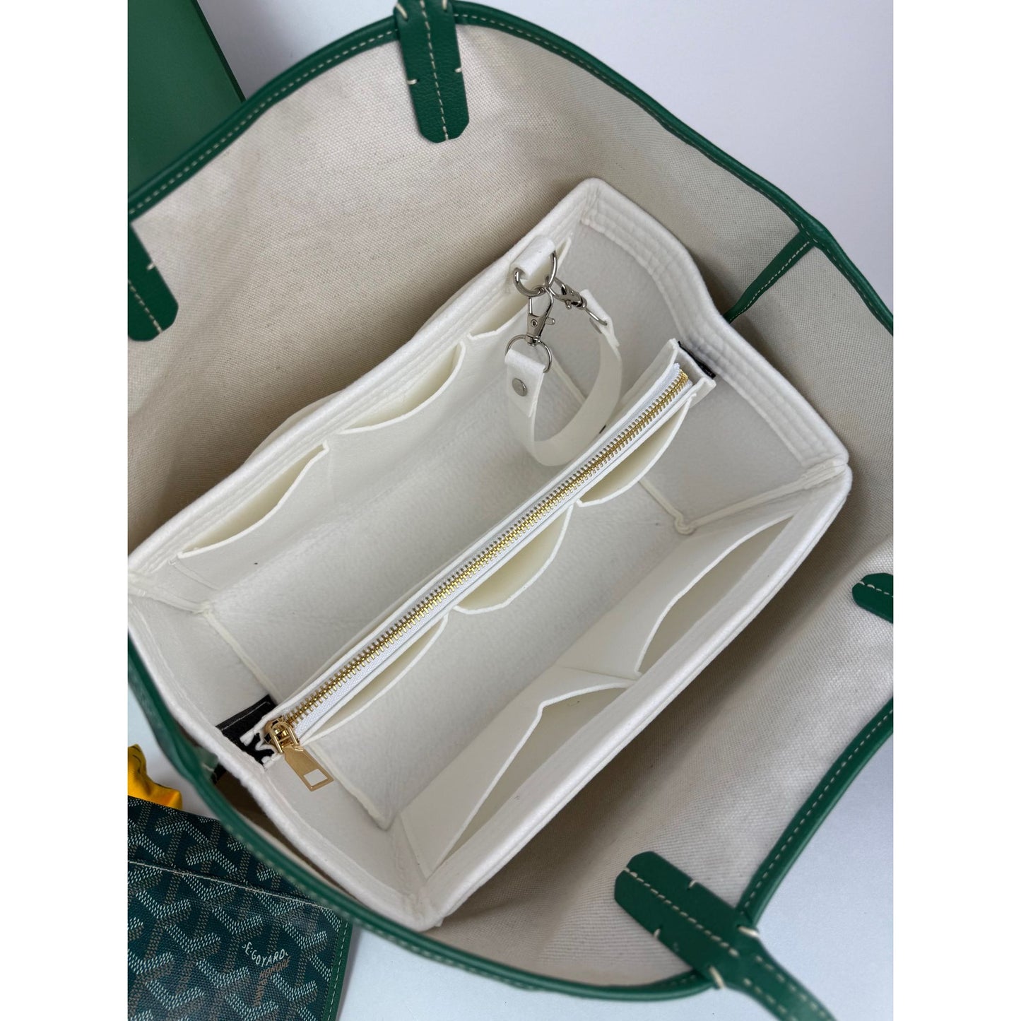 
                  
                    GOYARD Saint Louis PM Goyardine Green Tote with Pouch
                  
                