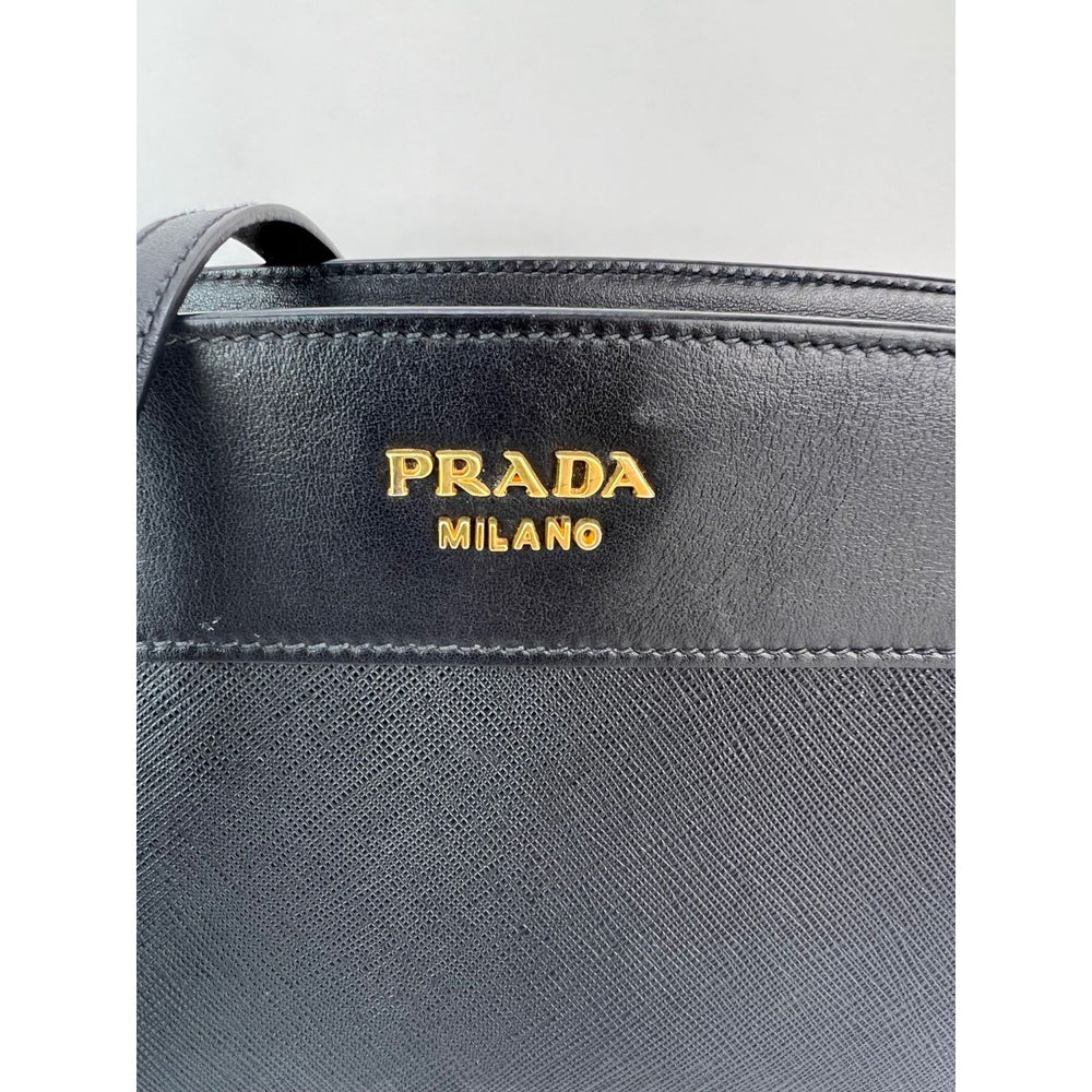 
                  
                    Prada Saffiano City Calfskin Esplanade Black Leather Crossbody Bag
                  
                