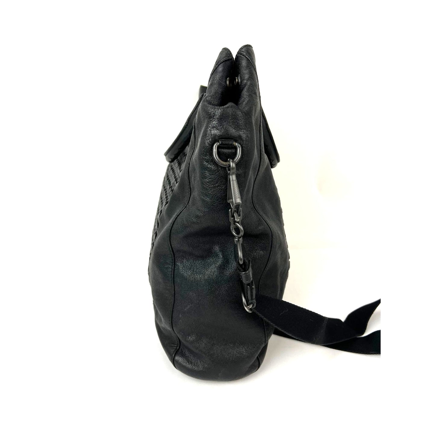 
                  
                    Bottega Veneta Nappa Intreciato Black Leather Messenger Tote Bag
                  
                