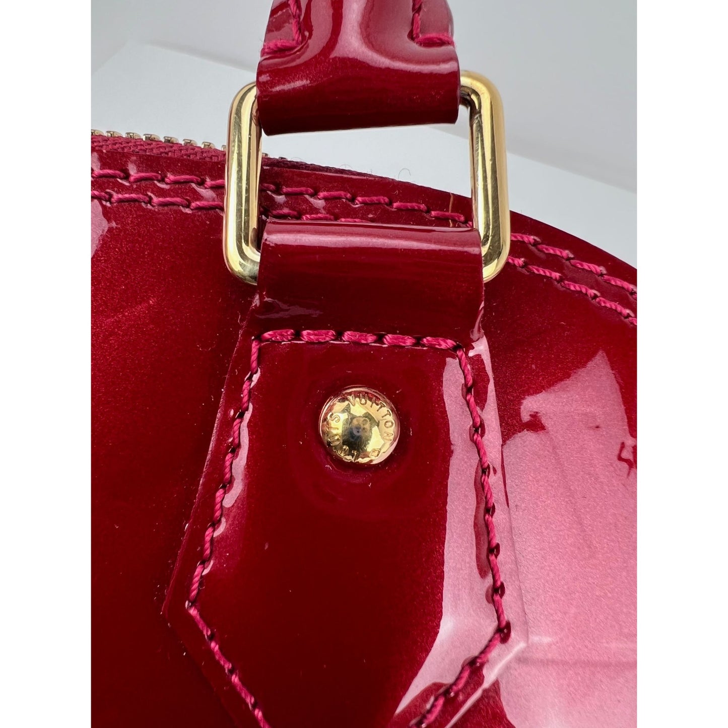 
                  
                    Louis Vuitton Alma BB Monogram Red Vernis Patent Leather Crossbody Bag
                  
                