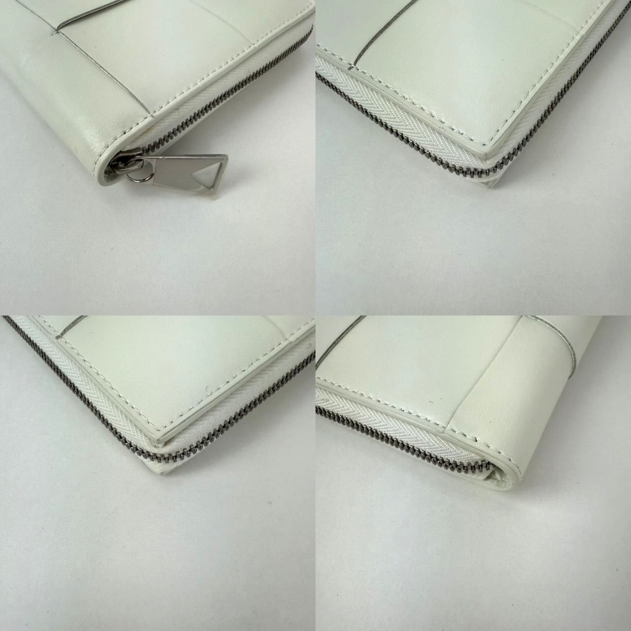 
                  
                    Bottega Veneta Intrecciato Leather White Cassette Zip Around Wallet
                  
                