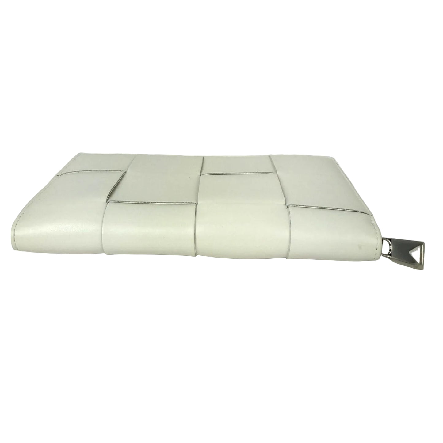 
                  
                    Bottega Veneta Intrecciato Leather White Cassette Zip Around Wallet
                  
                