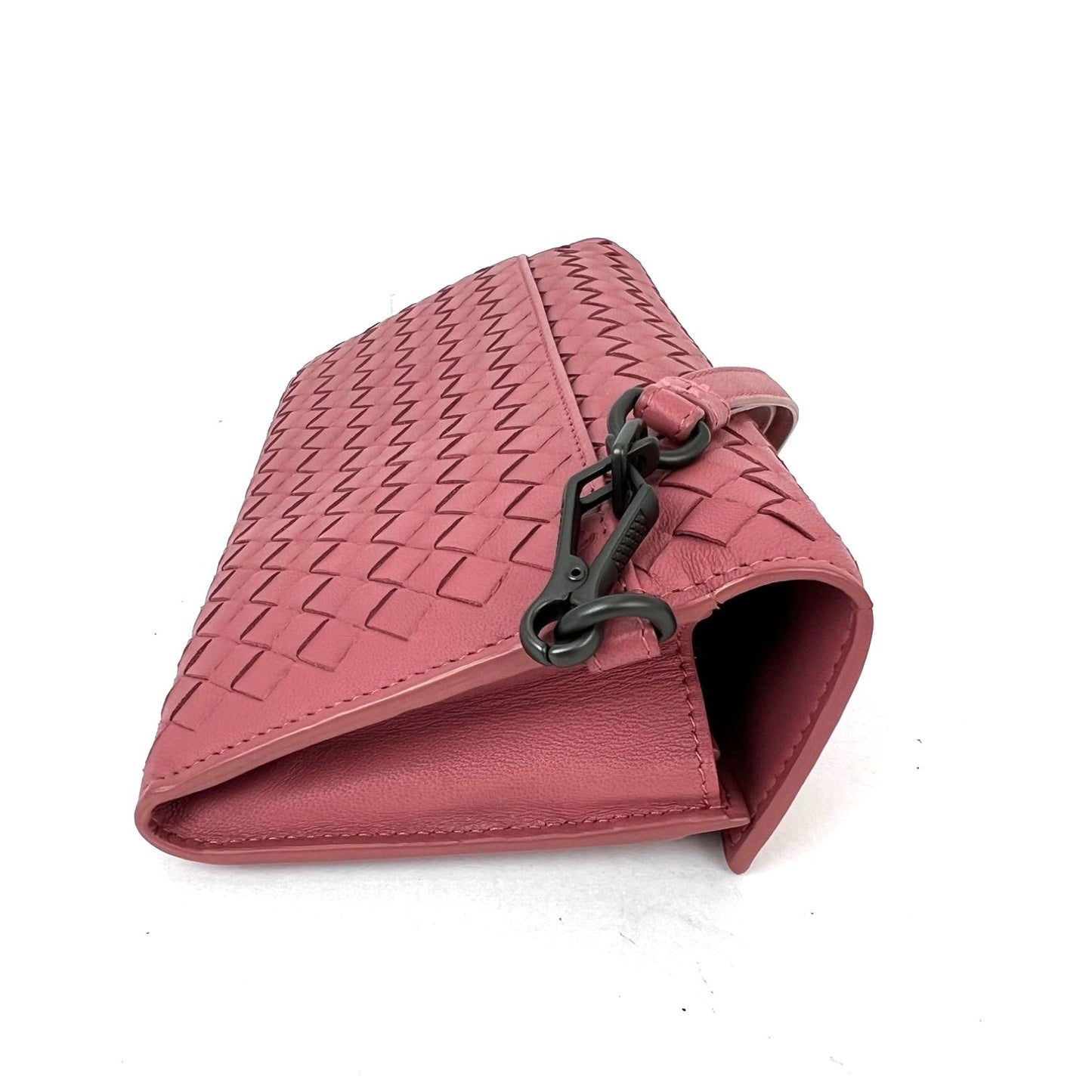 
                  
                    Bottega Veneta Intrecciato Pink Leather Flap Wallet Wristlet
                  
                