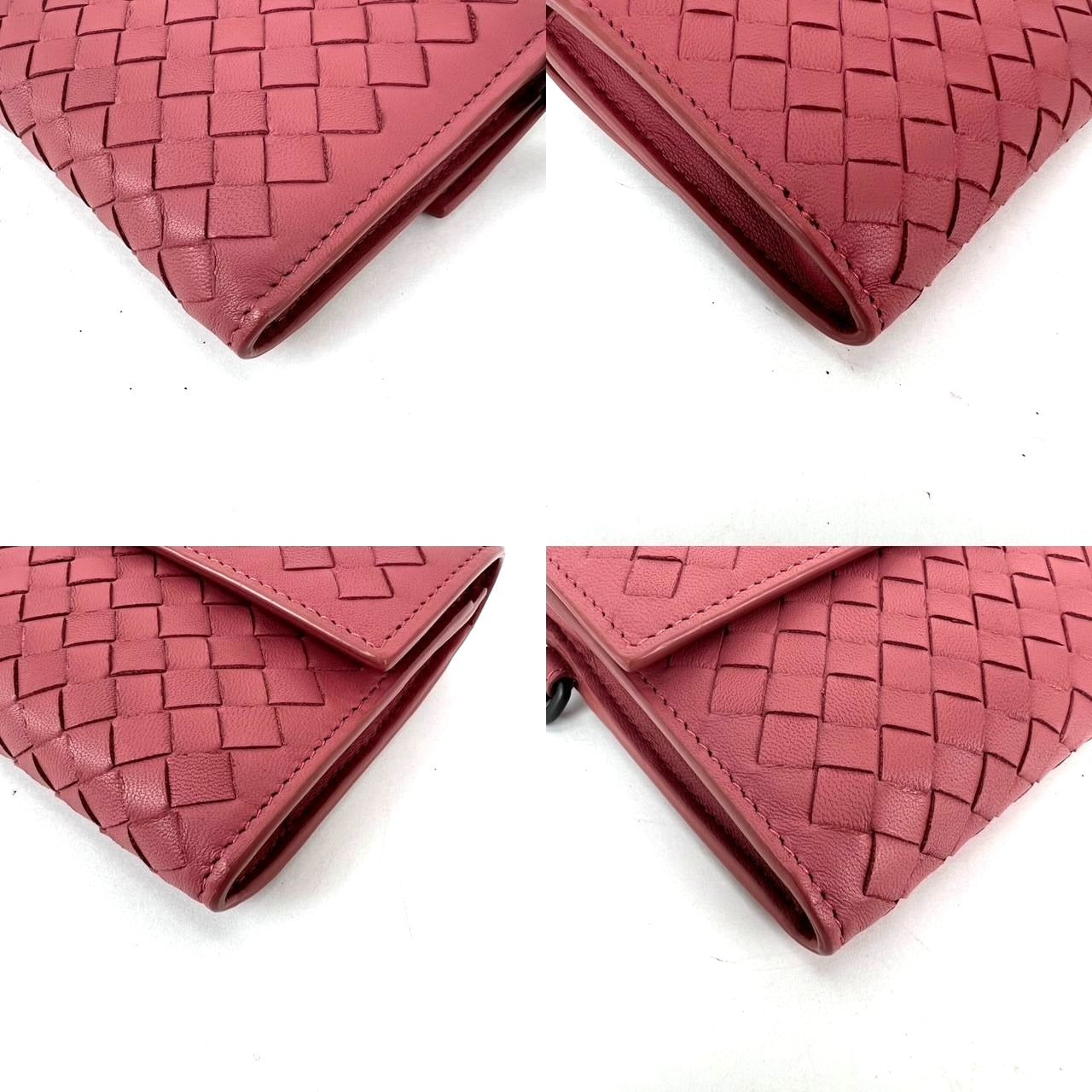 
                  
                    Bottega Veneta Intrecciato Pink Leather Flap Wallet Wristlet
                  
                