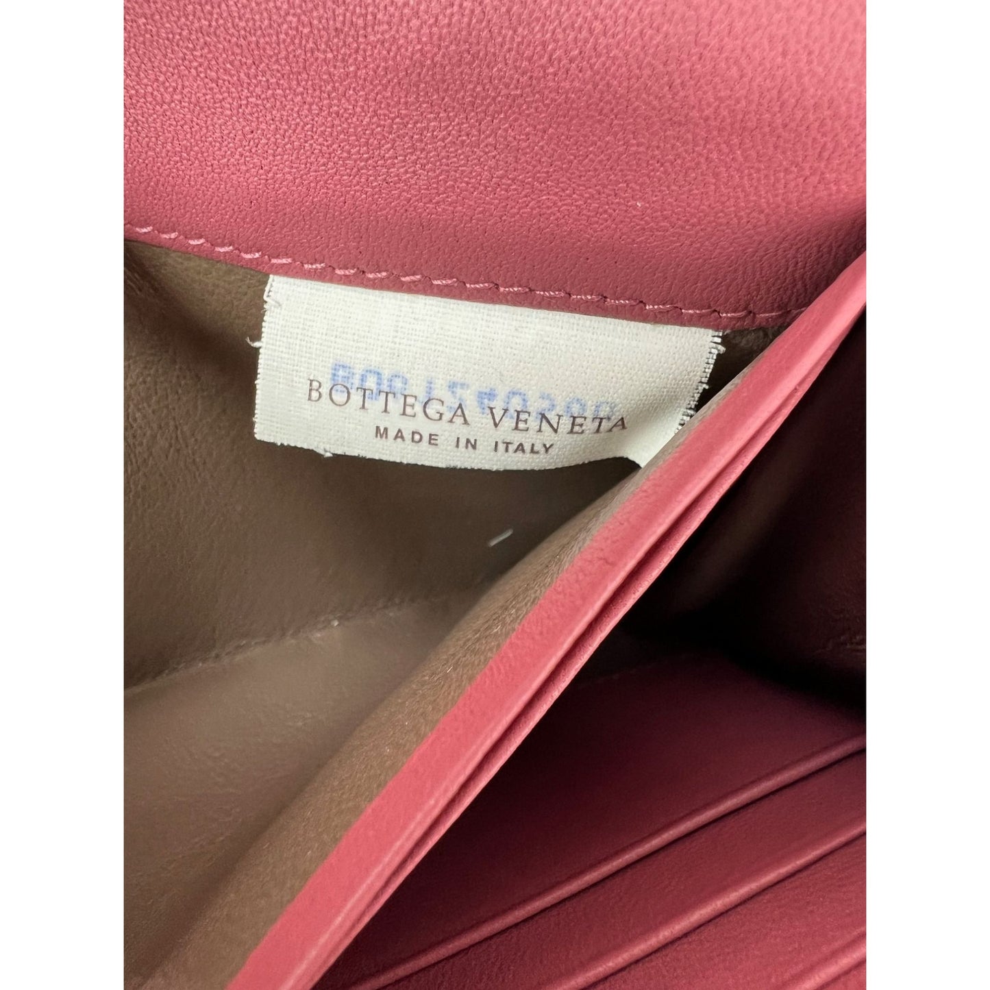 
                  
                    Bottega Veneta Intrecciato Pink Leather Flap Wallet Wristlet
                  
                