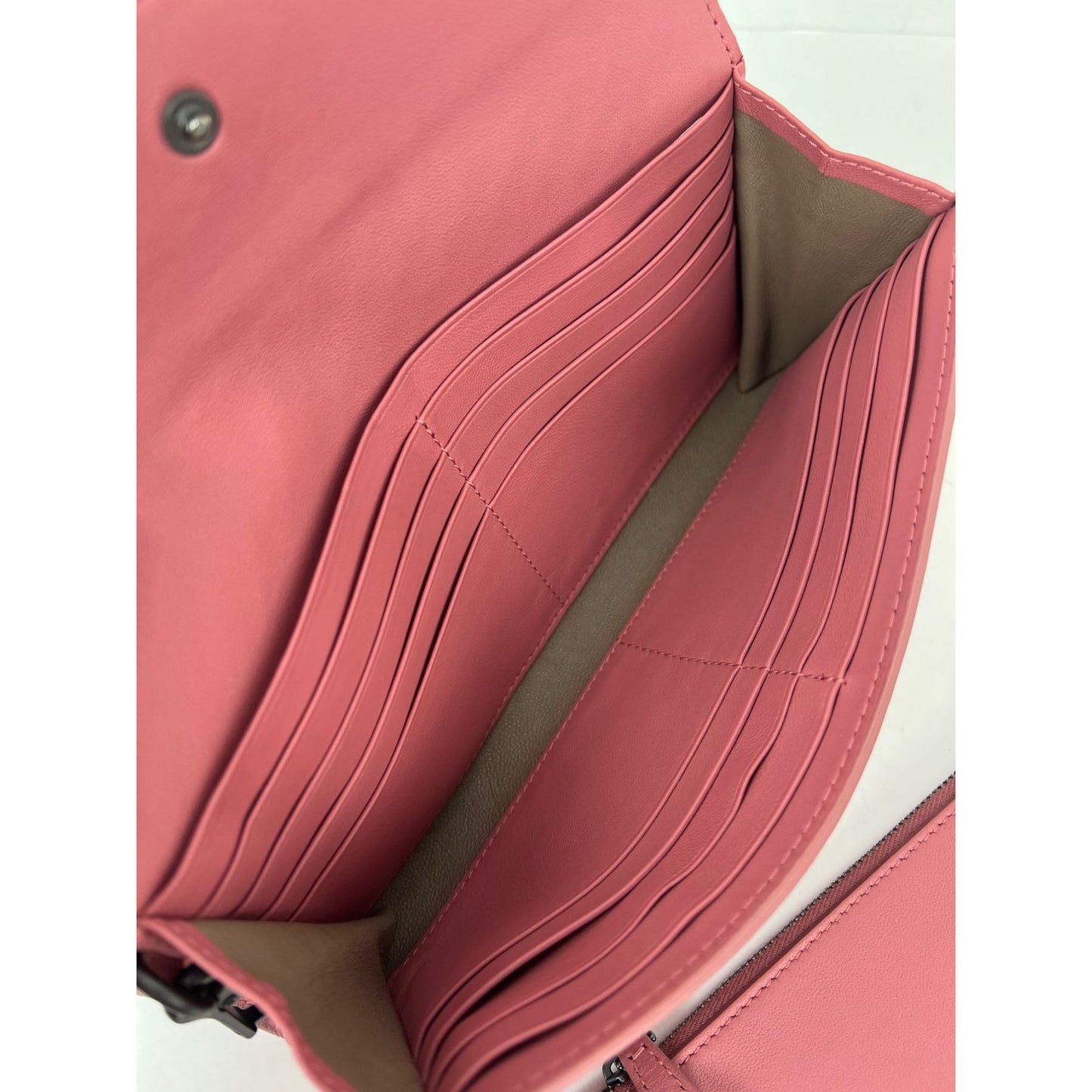 
                  
                    Bottega Veneta Intrecciato Pink Leather Flap Wallet Wristlet
                  
                