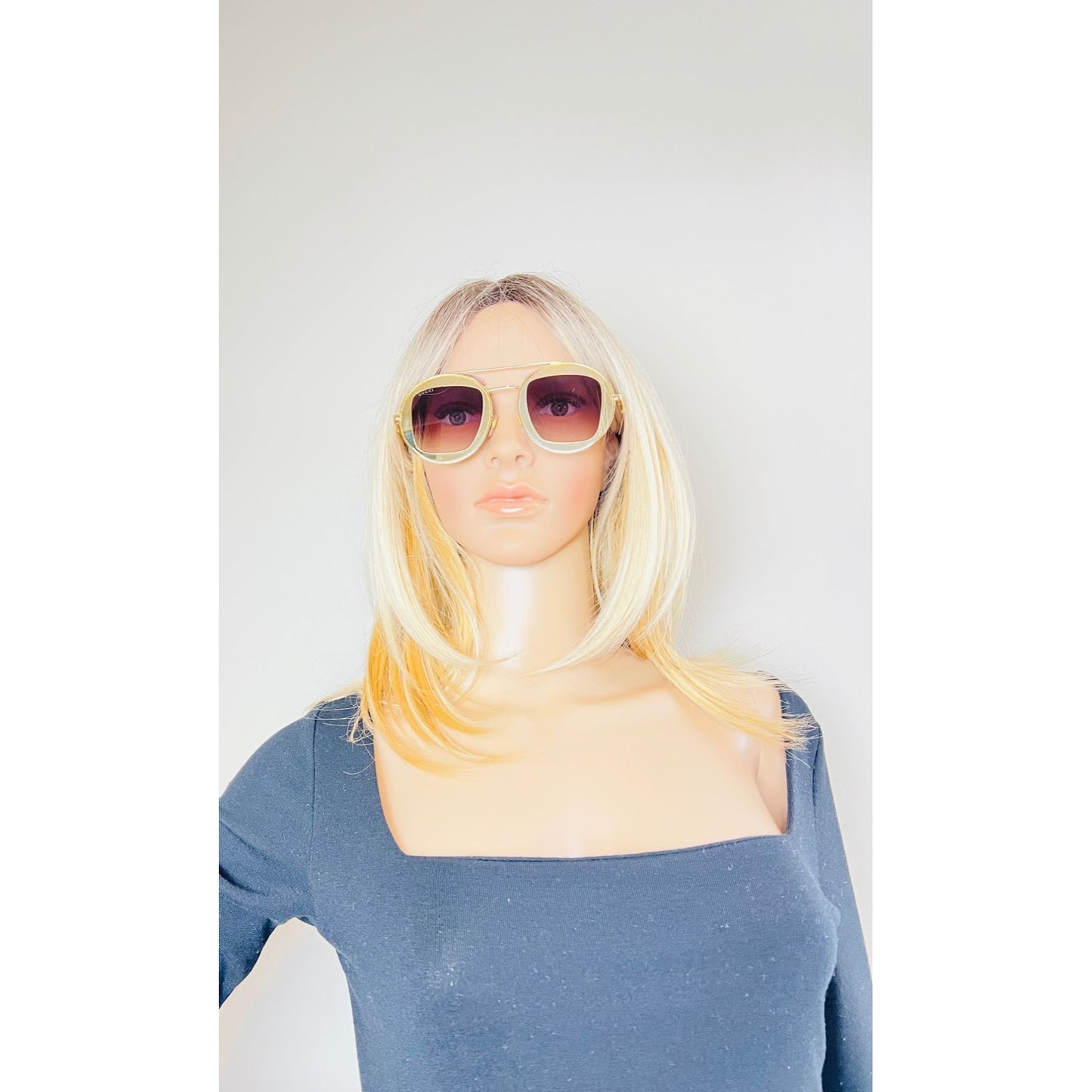 
                  
                    Gucci Round Frame Sylvie Web Sunglasses GG0105S
                  
                