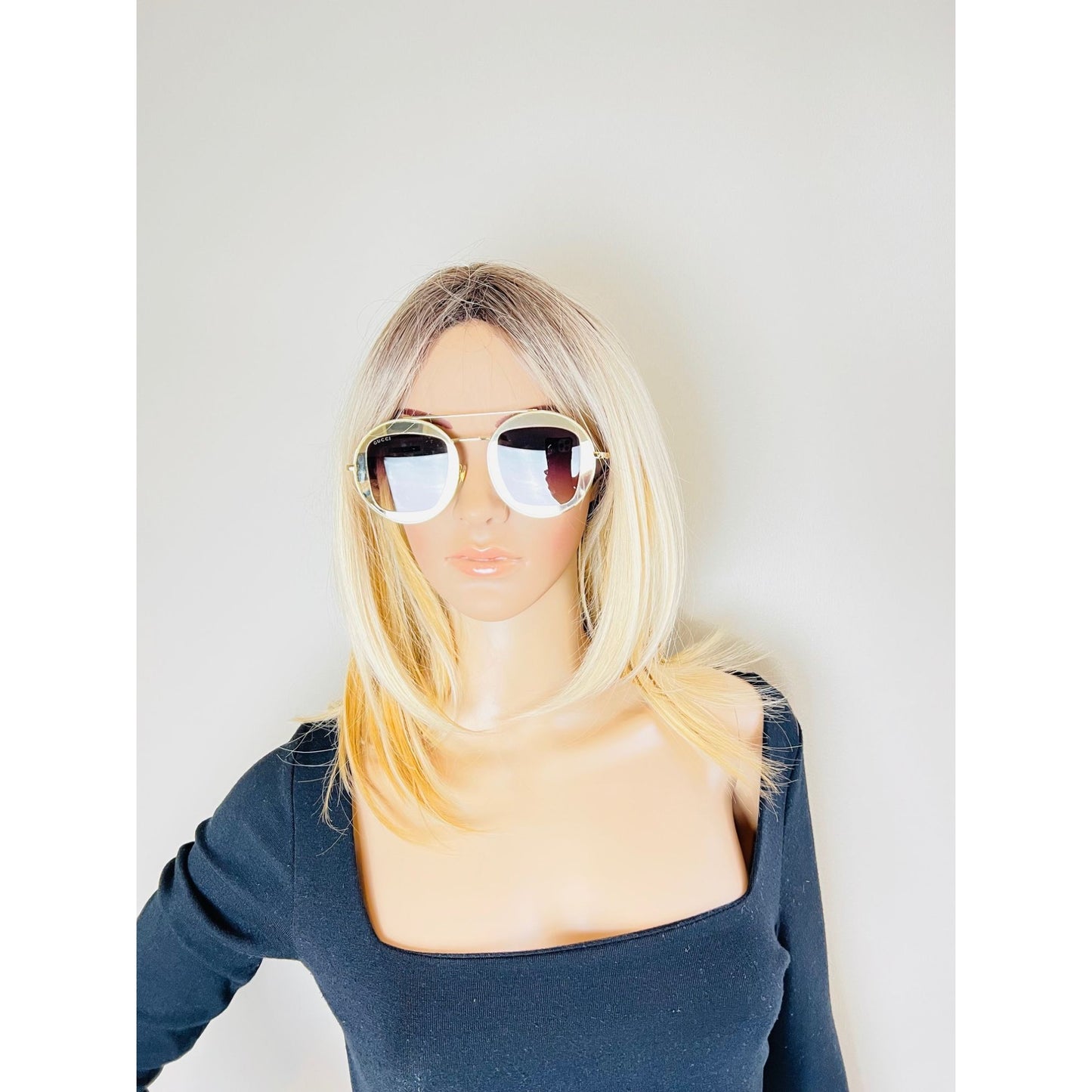 
                  
                    Gucci Round Frame Sylvie Web Sunglasses GG0105S
                  
                