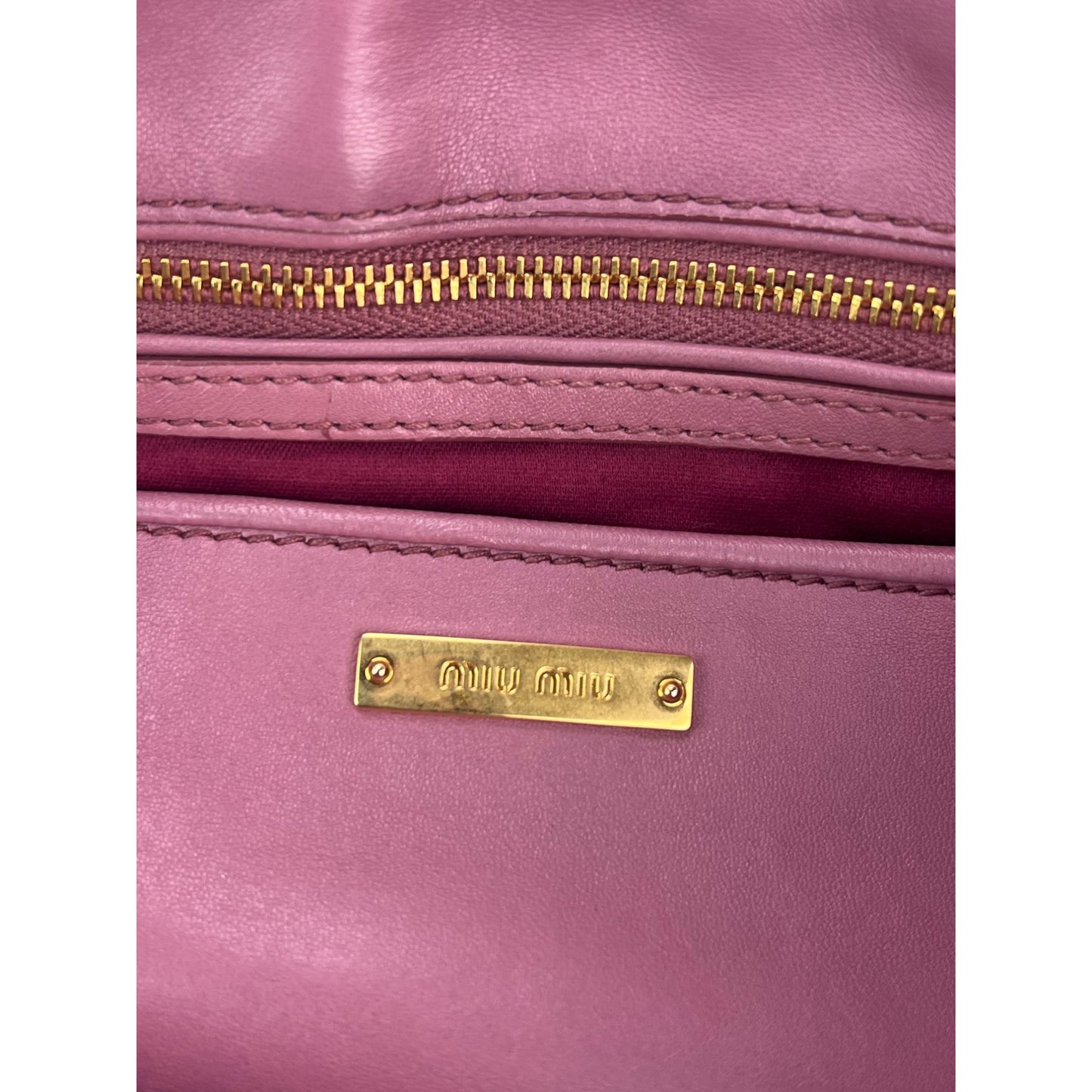 
                  
                    Miu MIU Matelasse Pink Nappa Leather Shoulder Bag
                  
                