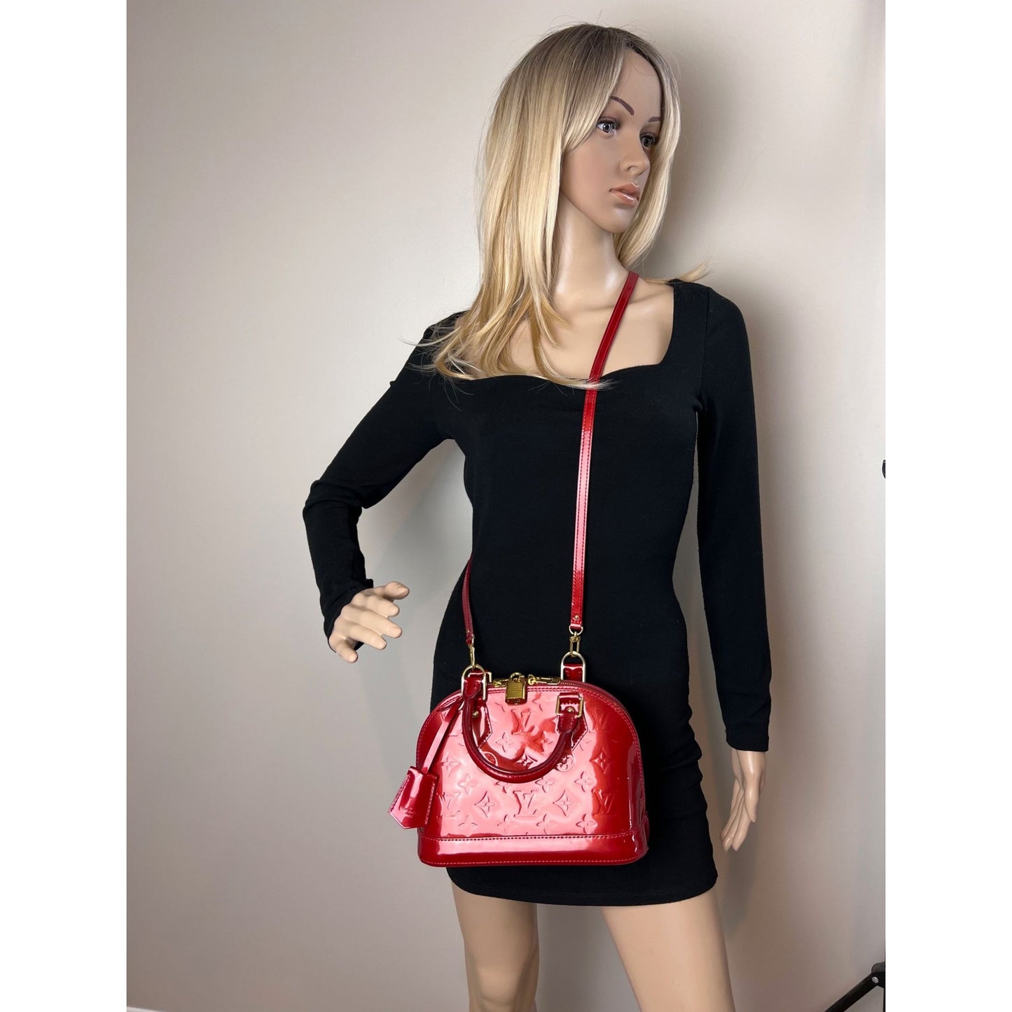 
                  
                    Louis Vuitton Alma BB Monogram Red Vernis Patent Leather Crossbody Bag
                  
                