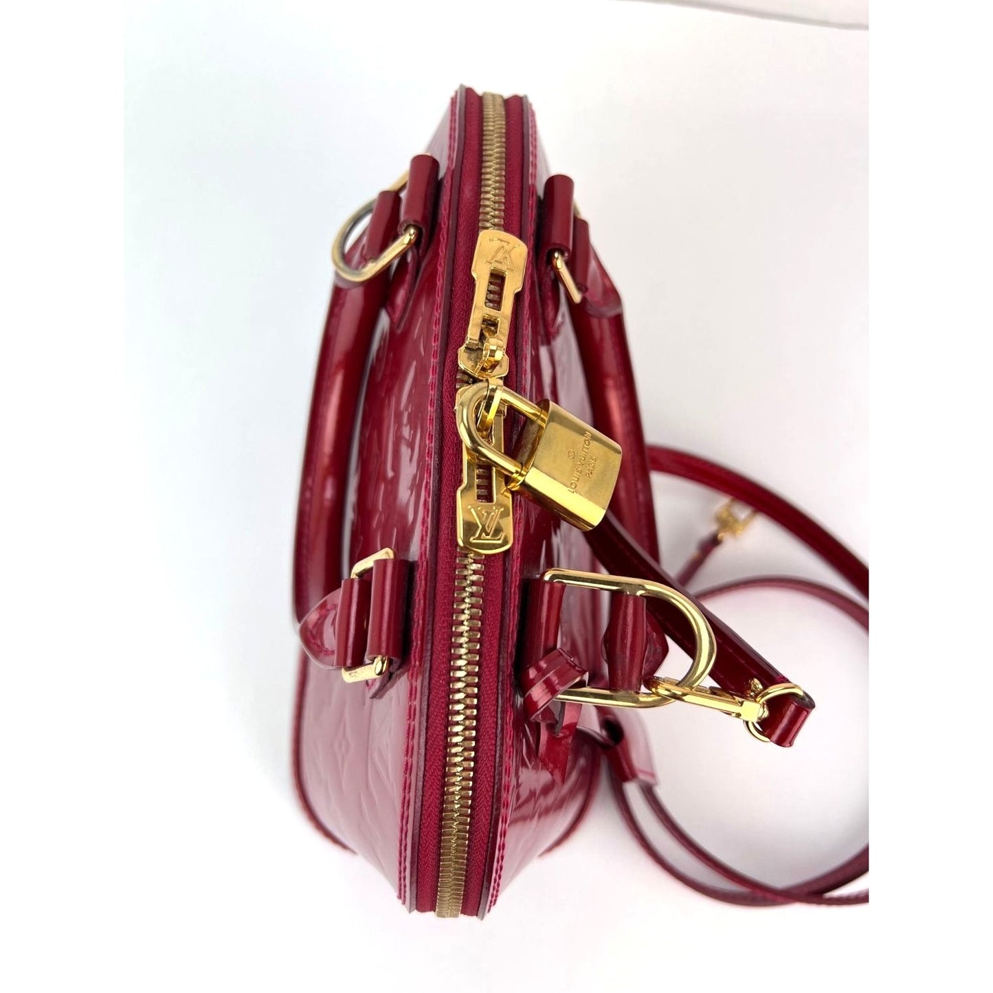 
                  
                    Louis Vuitton Alma BB Monogram Red Vernis Patent Leather Crossbody Bag
                  
                