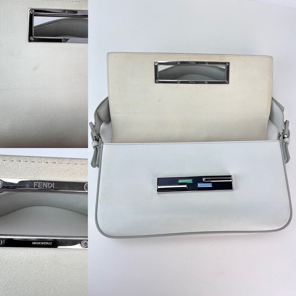 
                  
                    Fendi Vitello Dolce Crystal Baguette Shoulder Bag White Multicolor
                  
                