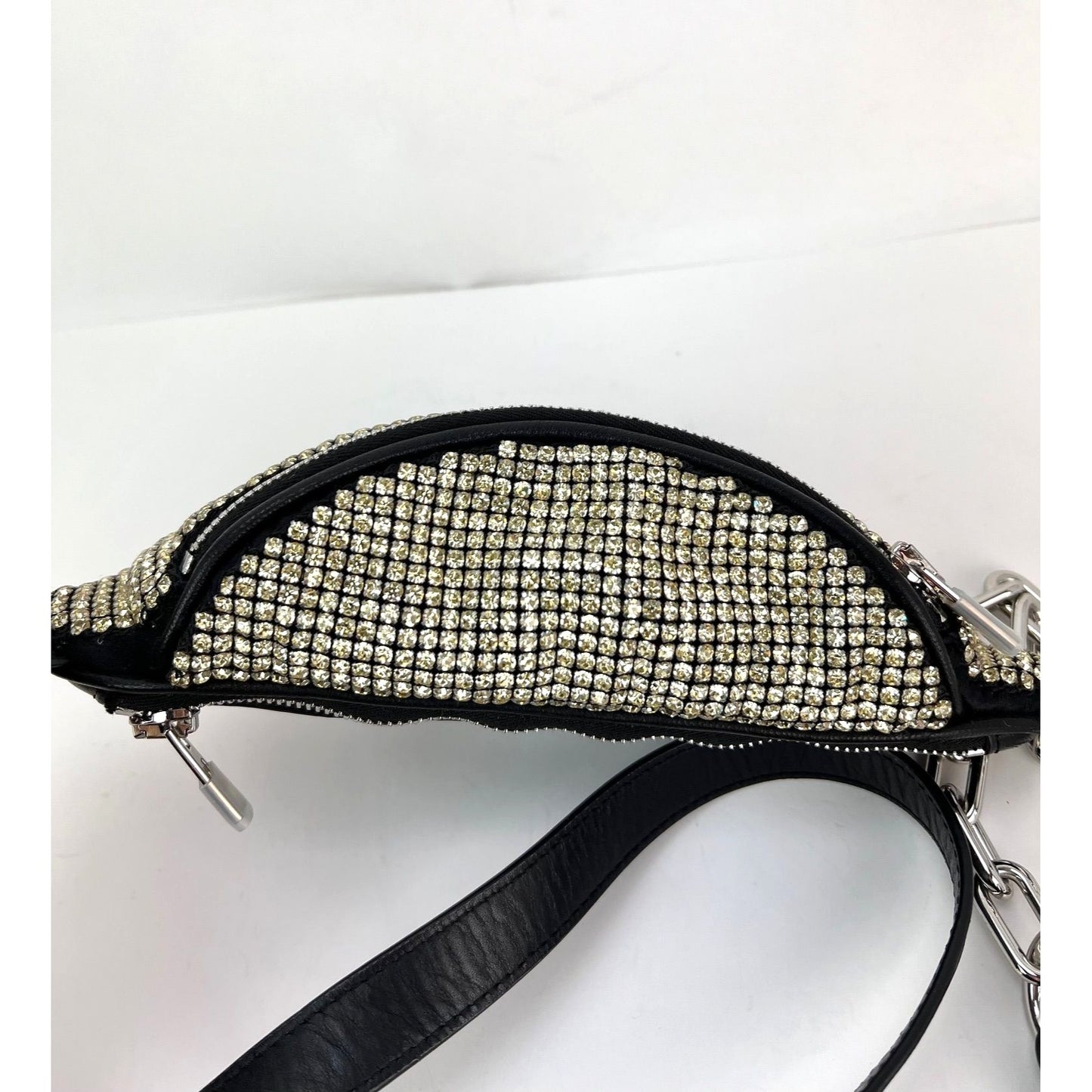 
                  
                    Alexander Wang Attica Mini Rhinestone Prism Gold Belt Sling Bag
                  
                