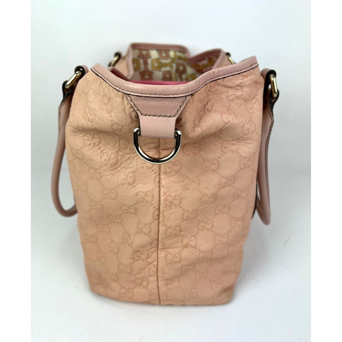 
                  
                    GUCCI Guccissima Pink Leather Joy Medium Rose Dragea Tote Bag
                  
                