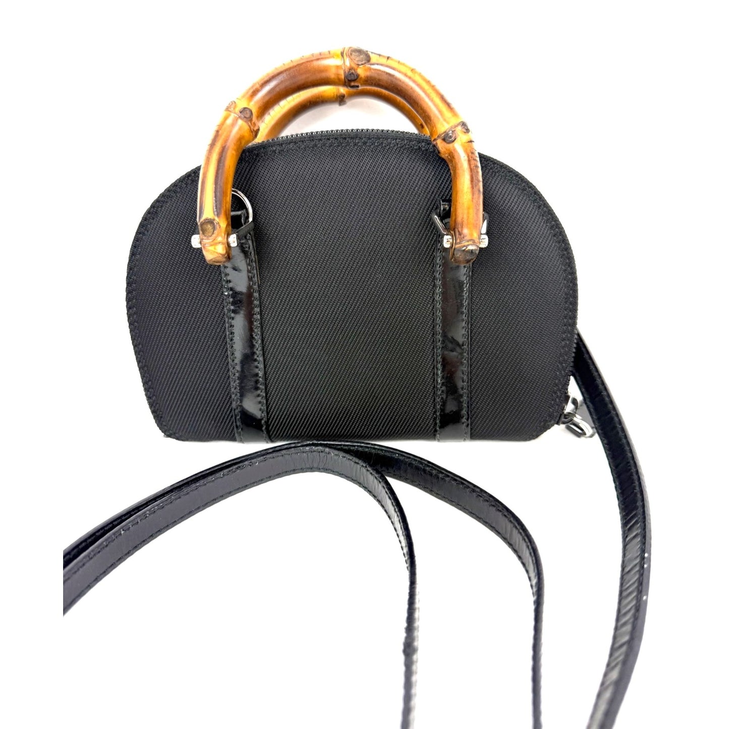 
                  
                    Gucci Bamboo Half Moon Mini Black Canvas Crossbody Bag
                  
                