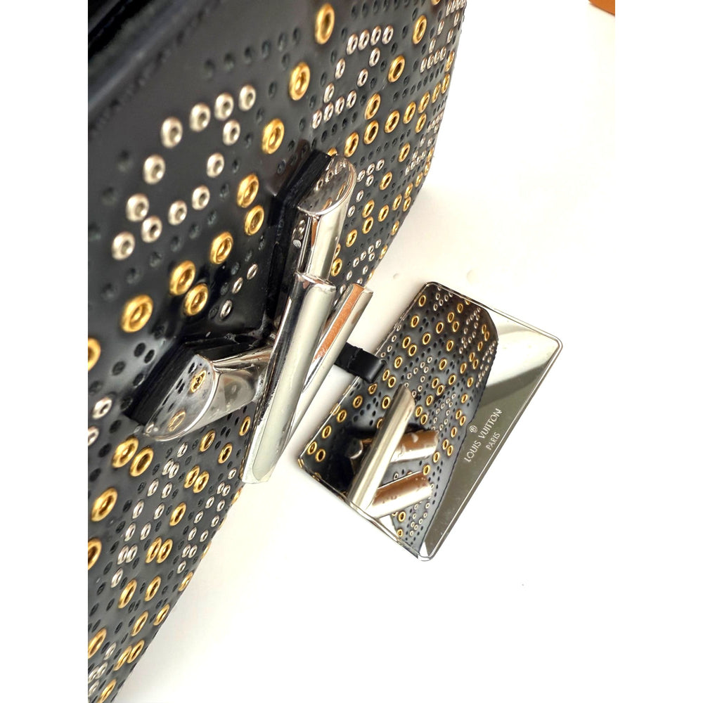 
                  
                    Louis Vuitton Calfskin Eyelet Twist MM Black Gold Silver Shoulder Bag
                  
                
